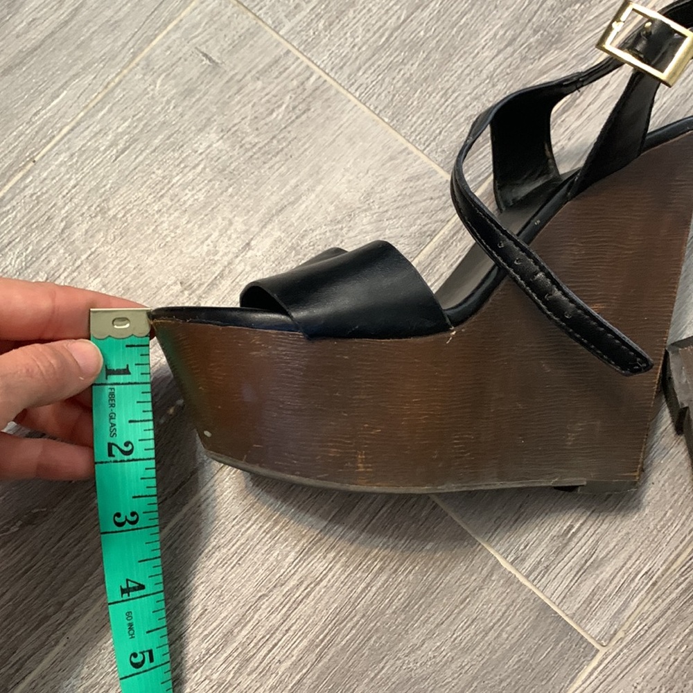 Vintage bamboo platform wedge heels 5.5 preowned - Picture 9 of 12